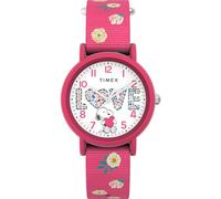 Timex Women's Peanuts Color Rush Floral 34mm Watch - Pink Strap White Dial Pink Case