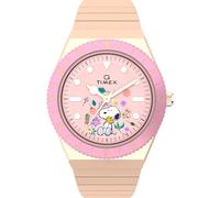 Timex Women's Peanuts Q 36mm Watch - Rose Gold-Tone Expansion Band Pink Dial Rose Gold-Tone Case
