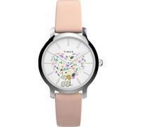Timex Women's Peanuts Transcend 34mm Watch - Brown Strap Silver-Tone Dial Silver-Tone Case