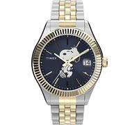 Timex Women's Peanuts x Waterbury Legacy Watch - Silver-Tone Bracelet Pink Dial Silver-Tone Case, Blue/Two, One Size, 36 mm Waterbury Legacy X Peanuts 3-Hand Bracelet Watch