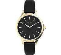 Timex Women's Peyton 36mm Quartz Dress Watch with Leather Strap, Black, 14 (Model: TW2V06600VQ)