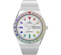 Timex Women's Q 36 mm Watch - Silver-Tone Stainless Steel Expansion Band Silver-Tone Dial Silver-Tone Case TW2V66000