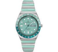 Timex Women's Q 36 mm Watch - Two-Tone Stainless Steel Expansion Band with Blue Dial and Silver-Tone Case TW2W87800