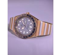 Timex Women's Q 36 mm Watch - Two-Tone Stainless Steel Expansion Band with Purple Dial and Rose Gold-Tone Case TW2W87700