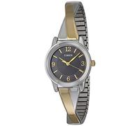 Timex Women's Stretch Bangle Crisscross 25mm Watch, Two-Tone/Black, 25 mm