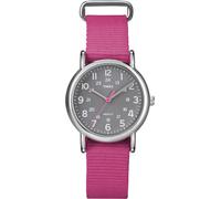 Timex Women's T2N834KW Weekender Mid-Size Slip Through Pink Strap Watch