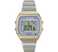 Timex Women's T80 36mm Watch - Gold-Tone Expansion Band Blue Dial Gold-Tone Case, Gold, strap