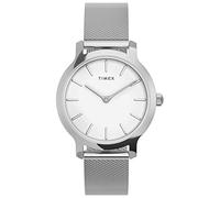 Timex Women's Transcend 31 mm Watch - Stainless Steel Mesh Bracelet and White Dial TW2U86700