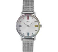 Timex Women's Transcend 31mm Stainless Steel Mesh Band Watch, Silver-Tone/Silver-Tone/Silver-Tone, Modern