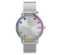 Timex Women's Transcend 34 mm Watch - Stainless Steel Mesh Bracelet and Silver-Tone Dial TW2W19100