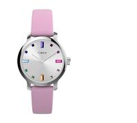 Timex Women's Trend 31 mm Watch - Purple Leather Two-Piece Quick Release Strap Silver-Tone Dial Silver-Tone Case TW2W84800