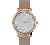 Timex Women's Trend 34 mm Watch - Rose Gold-Tone Stainless Steel Mesh Silver-Tone Dial Rose Gold-Tone Case TW2W19200