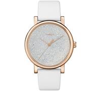 Timex Women's TW2R95000 Crystal Opulence White/Gold Leather Strap Watch