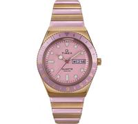 Timex Women's Q 36 mm Watch - Two-Tone Stainless Steel Expansion Band with Pink Dial and Gold-Tone Case TW2W87600