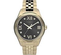 Timex Women's Waterbury Legacy 34mm Watch Black Dial Gold-Tone Stainless Steel Case & Bracelet with Crystals