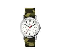 Timex Women's Weekender 31mm Watch - Silver-Tone Case Camo Fabric Strap White Dial, Camo/White, Strap