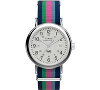 Timex Women's Weekender 37mm Watch - Blue Strap White Dial Silver-Tone Case