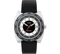 Timex World Time Reissue Black Dial & Black Leather Strap Watch