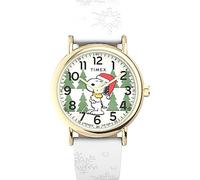 Timex X Peanuts Holiday Weekender Unisex 38 mm Leather Strap Watch TW2W24100