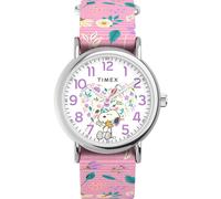 Timex X Peanuts in Bloom Women's Weekender 38mm Watch - Pink Strap White Dial Silver-Tone Case