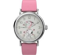 Timex x Peanuts Unisex Waterbury Standard 40mm Watch, Pink/Silver-Tone/White, 40mm, Modern