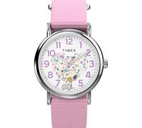 Timex x Peanuts Women's Weekender in Bloom 31mm Watch - Pink Strap White Dial Silver-Tone Case, Pink