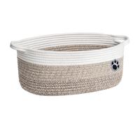 TIMEYARD Dog Toy Basket Gift Basket Empty, Woven Storage Baskets for Organizing, Cotton Rope Baskets for Shelf, Dog Storage Bins with Handles, 35 x 25 x 15 cm, Mixed-Brown