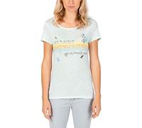 Timezone Women's Printed Basic Roundneck T-Shirt, White (Pure White 0100), M