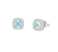 TIMFROZ 925 Sterling Silver Classic Square Princess Cut Cubic Zirconia Birthstone Stud Earrings for Women Statement Earrings Gifts for Women Mother, Sterling Silver, Cubic Zirconia