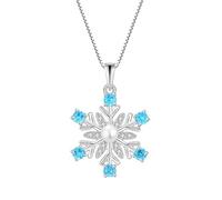 TIMFROZ Women 925 Sterling Silver 5A Cubic Zirconia Snowflake Pendant Necklace Birthday Anniversary Winter Jewelry Gifts, Cubic Zirconia, Fashionable.