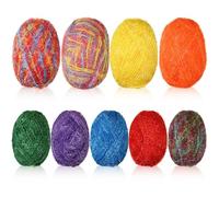 Timgle 9 Skeins Scrubby Yarn for Dishcloths Rainbow Sparkly Yarn for Crocheting Knitting Dishwashing Dishcloths Craft Project (Bright)