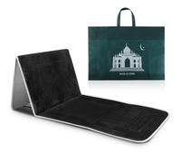 Timgle Foldable Prayer Mat with Backrest, Meditation Chair, Storage Bag, Soft, Black, 41.93 x 21.26 Inches, Muslim Gift for Men, Women, Ramadan, Eid