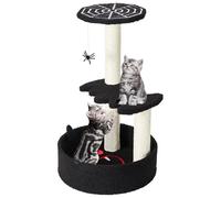 TIMIEEYA gothic cat tree for indoor cats small cat tower with sisal scratching posts cat tree stand climbing pole with hanging spiders kitten bats