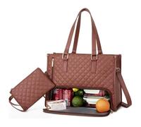 TIMIFUN 2 in 1 Tote Bag Lunch Bag Combo, Leakproof Insulated Lunch Bags, Large Work Tote Bag with Lunch Compartment, Work Handbag for Business, Office