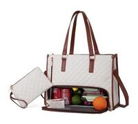 TIMIFUN 2 in 1 Tote Bag Lunch Bag Combo, Leakproof Insulated Lunch Bags, Large Work Tote Bag with Lunch Compartment, Work Handbag for Business, Office