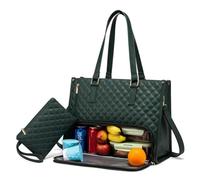 TIMIFUN 2 in 1 Tote Bag Lunch Bag Combo, Leakproof Insulated Lunch Bags, Large Work Tote Bag with Lunch Compartment, Work Handbag for Business, Office