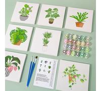 TIMIFUN 6 Pack Retro Cocktail Paint by Numbers Kit, Painting Kits for Beginners On Colored Canvas, Vintage Easy Paint by Number on Canvas, Acrylic oil watercolor Painting kit (PLV001)