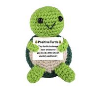 TIMIFUN Emotional Support Plushies, Funny Positive Doll, Cute Crochet Doll, Fun Things Gag Weird Stuff Gifts for Best Friend, Coworkers, Girlfriend, Men Friend, Boyfriend, Husband (Green Turtle)