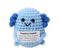 TIMIFUN Emotional Support Plushies, Funny Positive Doll, Cute Crochet Doll, Fun Things Gag Weird Stuff Gifts for Best Friend, Coworkers, Girlfriend, Men Friend, Boyfriend, Husband (Salamander Blue)