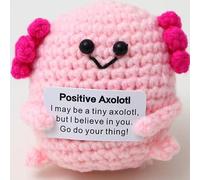 TIMIFUN Emotional Support Plushies, Funny Positive Doll, Cute Crochet Doll, Fun Things Gag Weird Stuff Gifts for Best Friend, Coworkers, Girlfriend, Men Friend, Boyfriend, Husband (Salamander Pink)