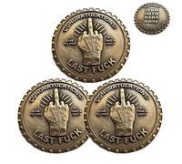 TIMIFUN Hilarious Sarcastic Gift Now, Funny Humor Challenge Coin, Hilarious Sarcastic Gift for Burnout & No Fucks Left (3 Pcs)