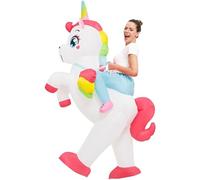TIMIFUN Inflatable Dinosaur Costume Adult, Capybara Costume Kids, Blow Up Halloween Costumes Kids Ride On Unicorn Gingerbread Man Alien for Halloween Easter Event Holiday (Unicorn, Child)