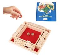TIMIFUN Shut The Box Dice Game Wooden Board for 2-4 Players, Family Wooden Tabletop Math Game, Classics Tabletop Version Games for Kids & Adults for Classroom, Home, Party or Bar (Red, Color Box)