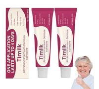 Timilk UltraBond Premium Denture Adhesive, Denture Adhesives Gel, Timilk AllDay Secure Denture Bond, Teeth Adhesive, Dentures Fixation Dental Glue for False Teeth (2 Pcs)