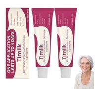 Timilk UltraBond Premium Denture Adhesive, Timilk Thermoplastic Denture Adhesive, Dentures Fixation Dental Glue for False Teeth, Improves Fit, Comfort and Stability (2)