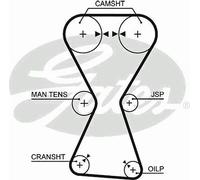 TIMING BELT CAMBELT GATES OE QUALITY REPLACEMENT 5255XS