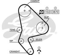Timing Belt Kit K025523XS Gates Set 0831.R7 0831.58 0831.59 0831.N2 0831.N3