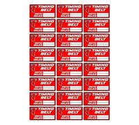 Timing Belt Reminder Stickers - 2 x A4 Sheets with 48 Red Service Stickers for Vehicle Maintenance Tracking, Ideal for Car Logs, Durable for Mechanic Use, Timing Belt Date