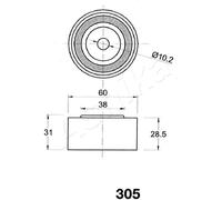 Timing belt tensioner 45-03-305 ASHIKA for MAZDA KIA ASIA MOTORS