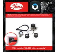 Timing Belt & Water Pump Kit fits VAUXHALL VX220 Turbo, VXR 2.0 01 to 05 Z20LET